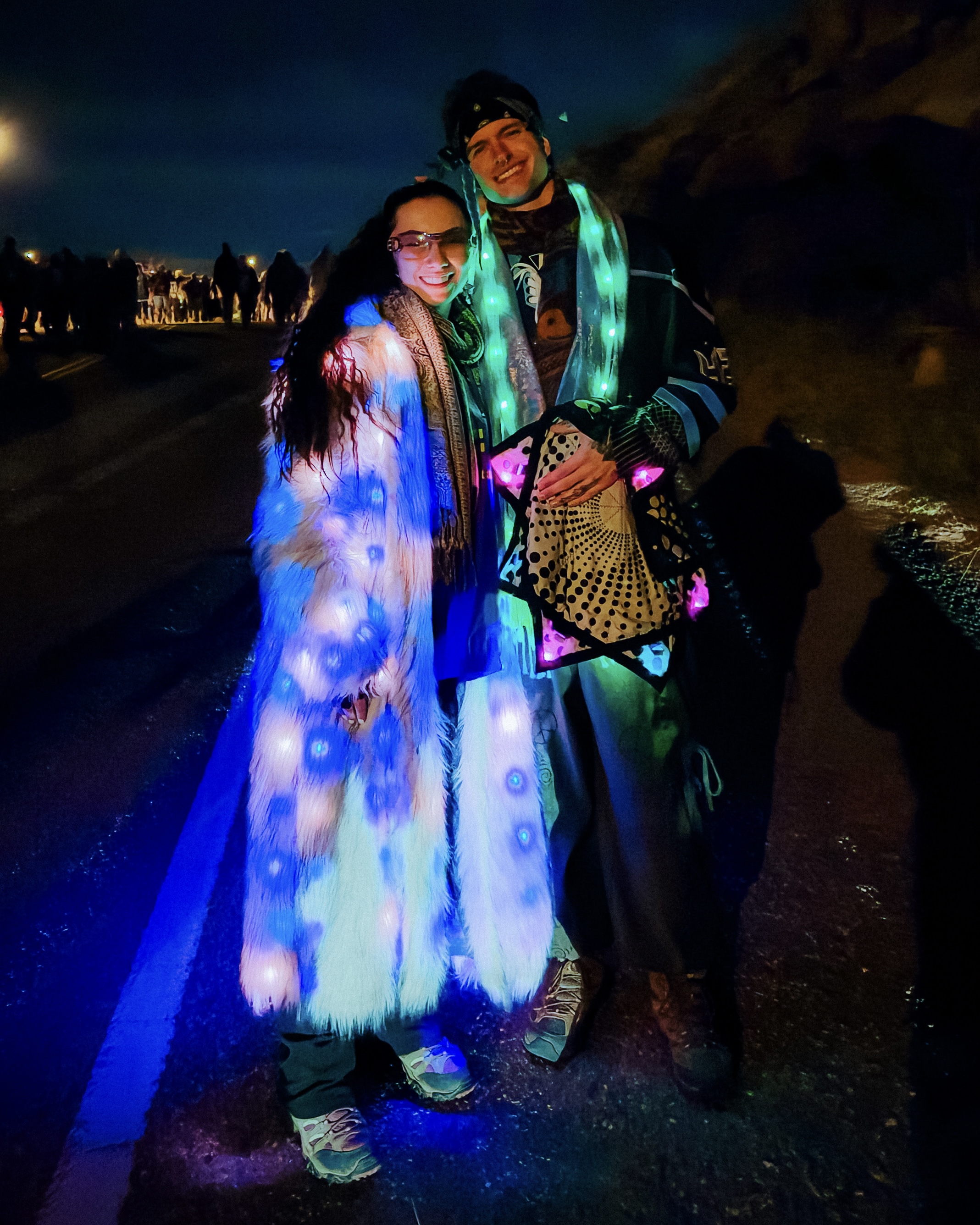 LED coat detail shot